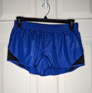 Bebe Sport Athletic Running Shorts With Elastic Waist & Liner Medium Blue/Black